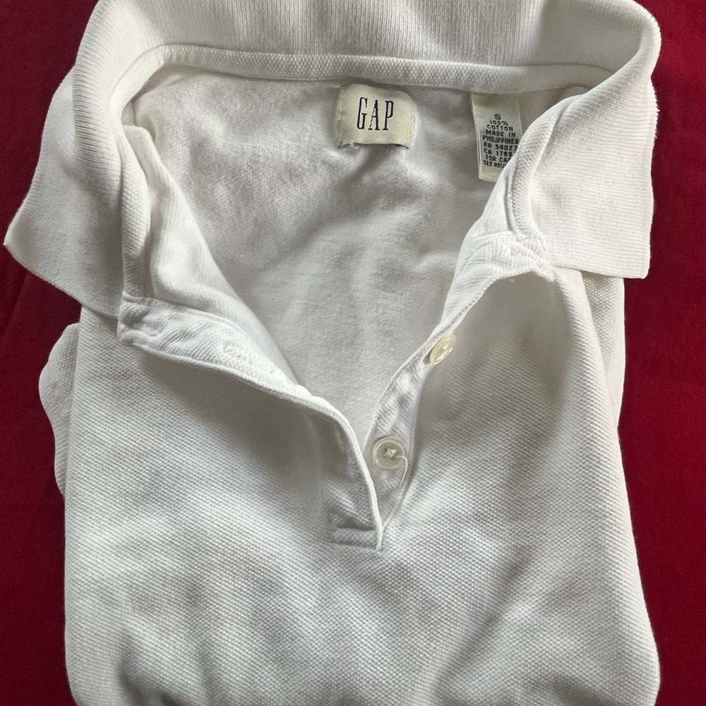 Vintage GAP Youth Small White Cotton Polo